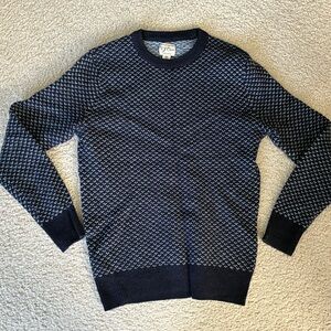 J. Crew Blue And White Bird's Eye Merino Blend Sweater Men's/Women's XS